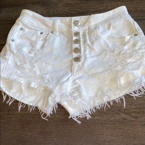 American eagle white jean shorts stretch size 2
